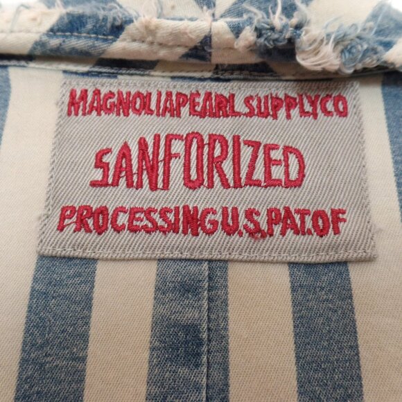 Magnolia Pearl WELLS BIG HICKORY Stripe Sanforized Smock Denim Jacket NWT - Picture 8 of 10